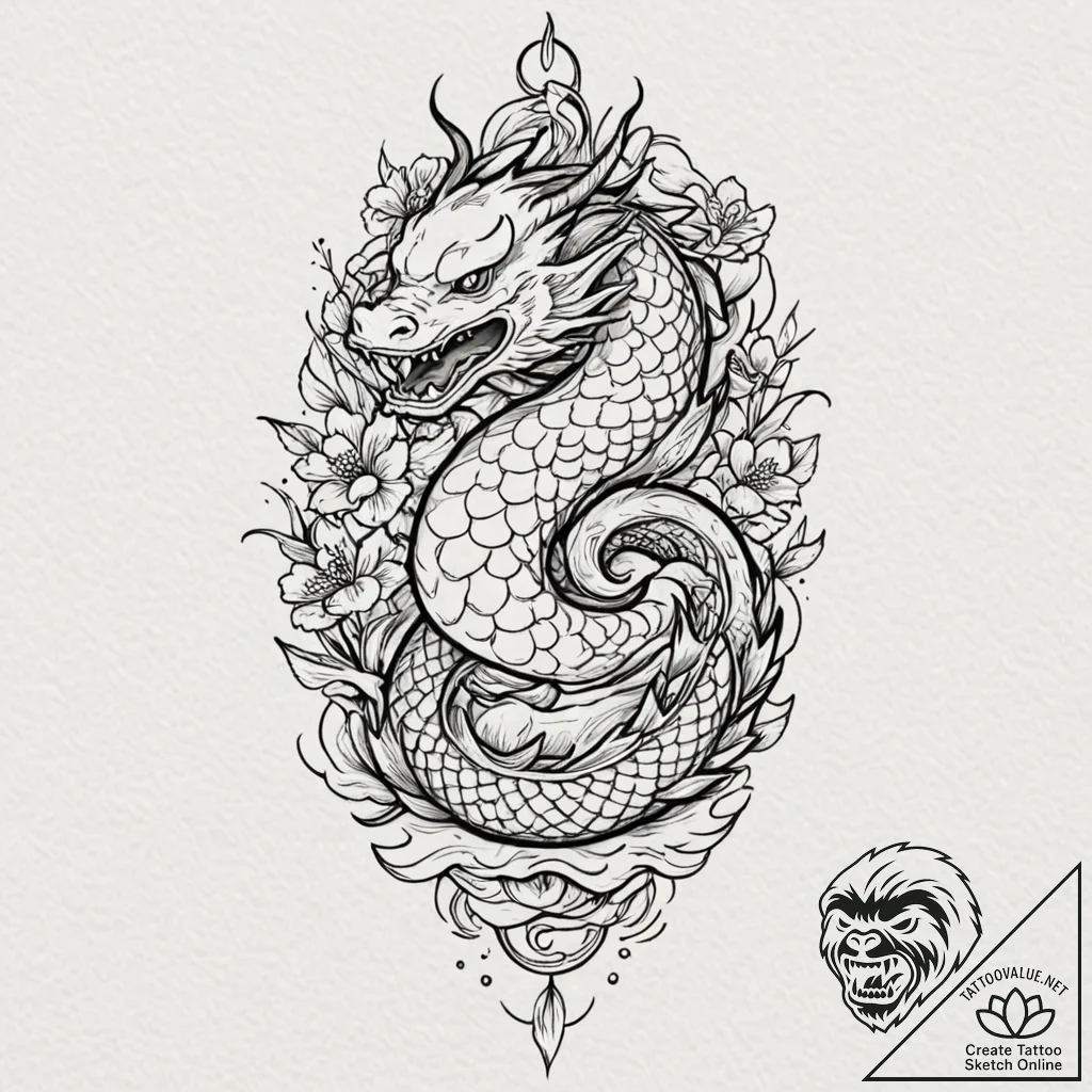 Gargoyle, tattoo drawing outline, irezumi jap... - tattoo sketch (№1751167439_0, 29.06.2025 03:23) — tattoovalue.net