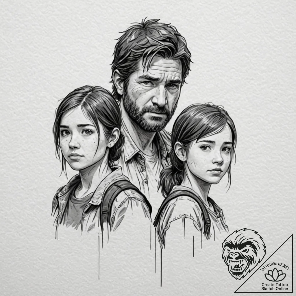 A neo-traditional portrait of the main charac... - tattoo sketch (№1751168469_0, 29.06.2025 03:41) — tattoovalue.net