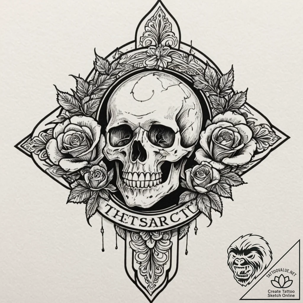 A neo-traditional tattoo of the tesseract, gl... - tattoo sketch (№1751168806_0, 29.06.2025 03:46) — tattoovalue.net