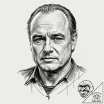 A trash polka portrait of marlon brando as co… – tattoo sketch (№1751170216_0, 29.06.2025 04:10) — tattoovalue.net