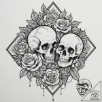 A trash polka composition of the mystery box… – tattoo sketch (№1751170432_0, 29.06.2025 04:13) — tattoovalue.net