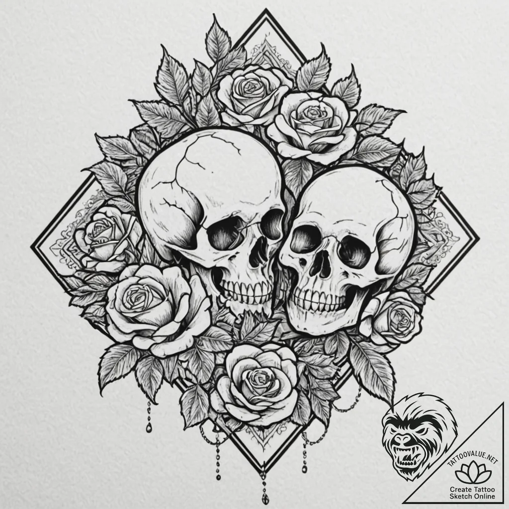 A trash polka composition of the mystery box... - tattoo sketch (№1751170432_0, 29.06.2025 04:13) — tattoovalue.net