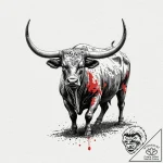 Bull, concept art for tattoo, aesthetically p… – tattoo sketch (№1751170902_0, 29.06.2025 04:21) — tattoovalue.net