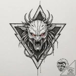 A linework design of the predator’s triangula… – tattoo sketch (№1751171868_0, 29.06.2025 04:37) — tattoovalue.net
