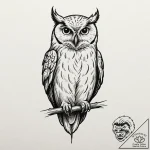 Neo-traditional tattoo design of the owl from… – tattoo sketch (№1751172092_0, 29.06.2025 04:41) — tattoovalue.net
