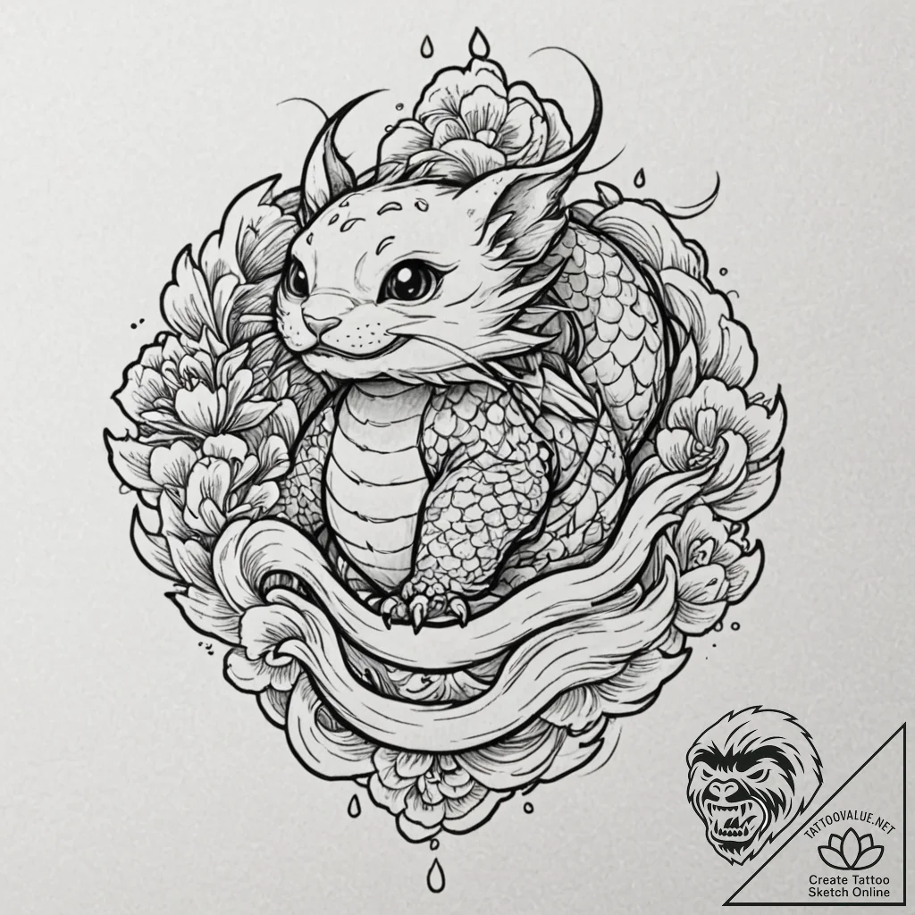 A neo-traditional tattoo of gizmo the mogwai,... - tattoo sketch (№1751172808_0, 29.06.2025 04:53) — tattoovalue.net