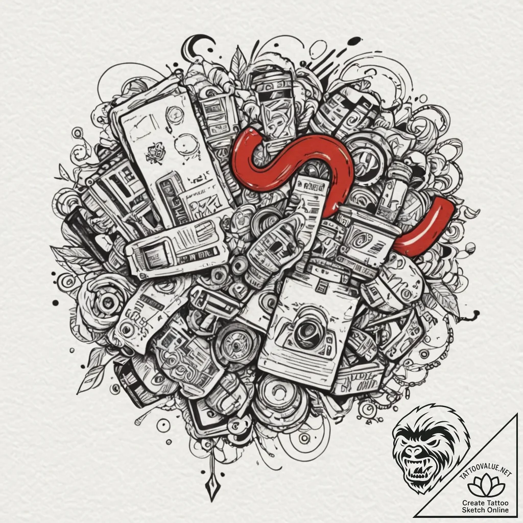 Garter, tattoo flash sheet design, stylized i... - tattoo sketch (№1751173236_0, 29.06.2025 05:00) — tattoovalue.net