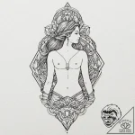 Circuit board pattern on a human back, tattoo… – tattoo sketch (№1751174226_0, 29.06.2025 05:17) — tattoovalue.net