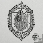 The scout regiment logo from attack on titan,… – tattoo sketch (№1751175470_0, 29.06.2025 05:37) — tattoovalue.net
