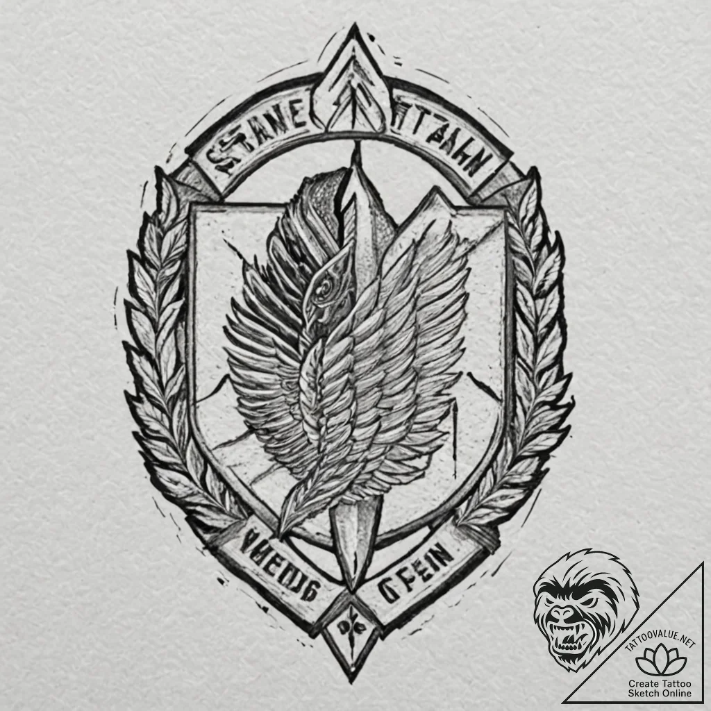 The scout regiment logo from attack on titan,... - tattoo sketch (№1751175470_0, 29.06.2025 05:37) — tattoovalue.net