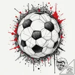 Soccer ball, ink illustration for tattoo, bol… – tattoo sketch (№1751175691_0, 29.06.2025 05:41) — tattoovalue.net
