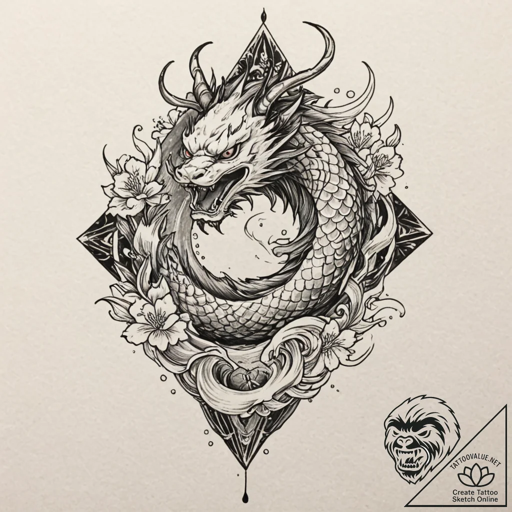 Geode, tattoo drawing outline, detailed cross... - tattoo sketch (№1751176443_0, 29.06.2025 05:54) — tattoovalue.net