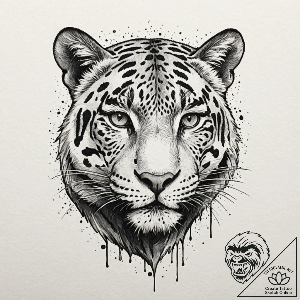 Jaguar, tattoo flash sheet design, trash polk... - tattoo sketch (№1751176647_0, 29.06.2025 05:57) — tattoovalue.net