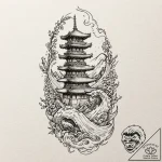 A watercolor sketch of the avengers tower,, t… – tattoo sketch (№1751177073_0, 29.06.2025 06:04) — tattoovalue.net