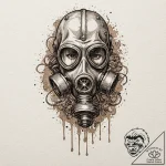 Gas mask, tattoo flash sheet design, subtle d… – tattoo sketch (№1751178057_0, 29.06.2025 06:20) — tattoovalue.net