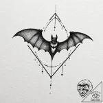 The bat-signal, tattoo sketch design, dotwork… – tattoo sketch (№1751178559_0, 29.06.2025 06:29) — tattoovalue.net