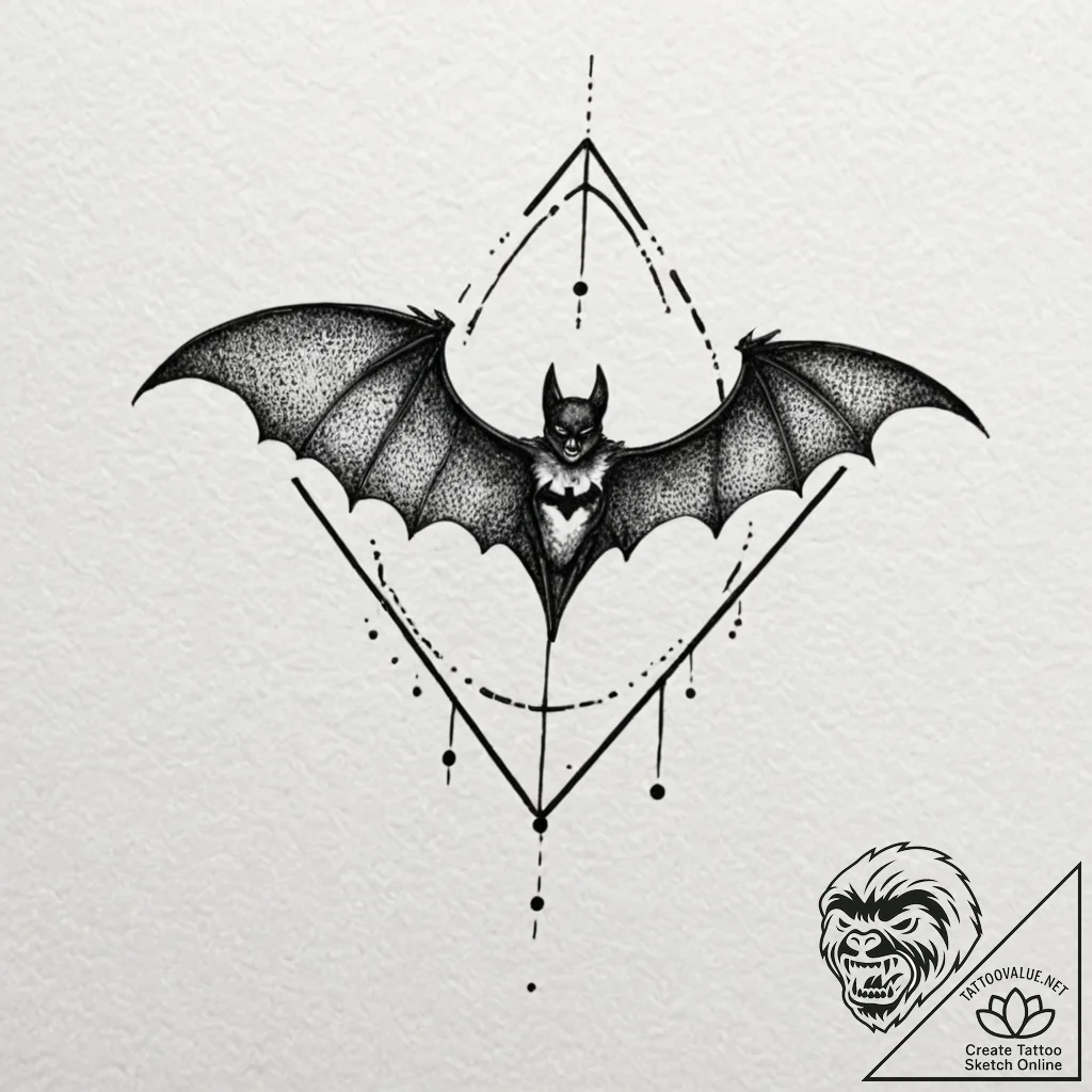 The bat-signal, tattoo sketch design, dotwork... - tattoo sketch (№1751178559_0, 29.06.2025 06:29) — tattoovalue.net