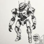 Mech suit, tattoo drawing outline, on white p… – tattoo sketch (№1751178878_0, 29.06.2025 06:34) — tattoovalue.net
