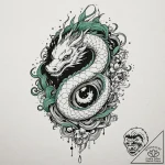 A trash polka face of neo, with green code dr… – tattoo sketch (№1751179105_0, 29.06.2025 06:38) — tattoovalue.net