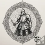 A sketch of the black knight from monty pytho… – tattoo sketch (№1751179434_0, 29.06.2025 06:43) — tattoovalue.net