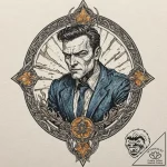 A graphic novel panel of the t-1000 emerging… – tattoo sketch (№1751179553_0, 29.06.2025 06:45) — tattoovalue.net