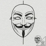 V’s mask from v for vendetta, concept art for… – tattoo sketch (№1751179737_0, 29.06.2025 06:48) — tattoovalue.net
