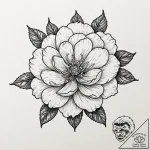 Camellia, tattoo drawing outline, detailed cr… – tattoo sketch (№1751180061_0, 29.06.2025 06:54) — tattoovalue.net