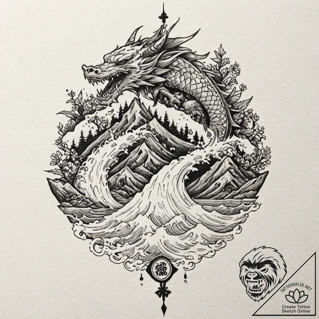 A watercolor sketch of kaer morhen, the witch... - tattoo sketch (№1751180599_0, 29.06.2025 07:03) — tattoovalue.net