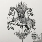 Carousel horse, tattoo sketch design, rough s… – tattoo sketch (№1751180928_0, 29.06.2025 07:08) — tattoovalue.net