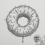 Donut, artistic tattoo sketch, moderately det… – tattoo sketch (№1751181565_0, 29.06.2025 07:19) — tattoovalue.net