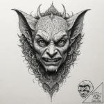 Gargoyle, tattoo line art, professional artwo… – tattoo sketch (№1751181777_0, 29.06.2025 07:22) — tattoovalue.net