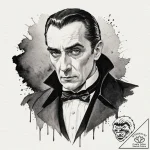 A graphic novel style sketch of dracula, bela… – tattoo sketch (№1751182287_0, 29.06.2025 07:31) — tattoovalue.net