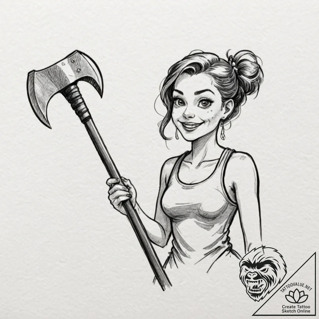 A neo-traditional portrait of pearl from the... - tattoo sketch (№1751182926_0, 29.06.2025 07:42) — tattoovalue.net