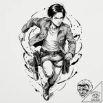 A sketch of captain levi from attack on titan… – tattoo sketch (№1751183135_0, 29.06.2025 07:45) — tattoovalue.net