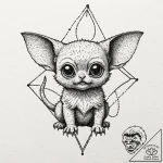 A neo-traditional tattoo of gizmo the mogwai,… – tattoo sketch (№1751183373_0, 29.06.2025 07:49) — tattoovalue.net