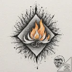 A watercolor sketch of cintra on fire,, artis… – tattoo sketch (№1751183782_0, 29.06.2025 07:56) — tattoovalue.net
