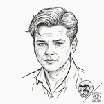 A watercolor sketch of the biff tannen charac… – tattoo sketch (№1751183892_0, 29.06.2025 07:58) — tattoovalue.net