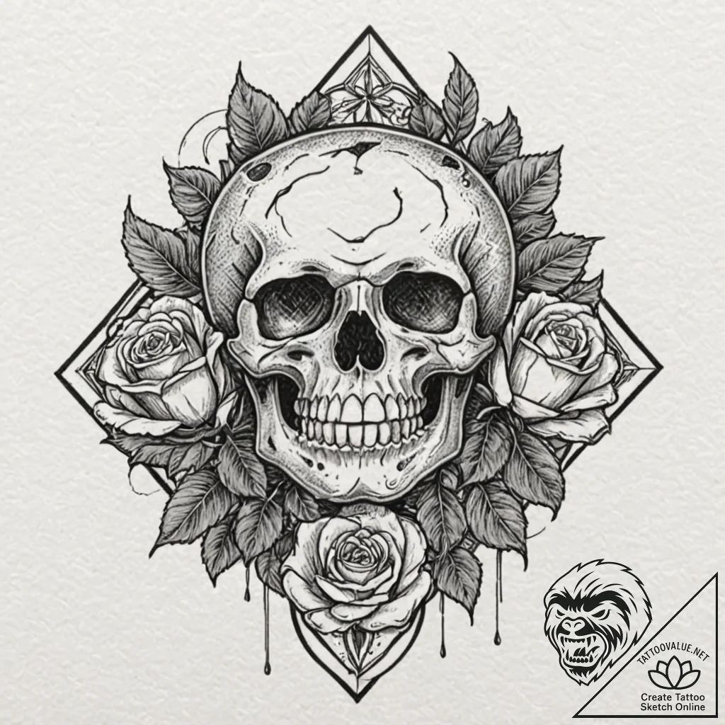 A neo-traditional tattoo of a kahuna burger b... - tattoo sketch (№1751184194_0, 29.06.2025 08:03) — tattoovalue.net