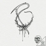 Scythe, ink illustration for tattoo, subtle d… – tattoo sketch (№1751184614_0, 29.06.2025 08:10) — tattoovalue.net