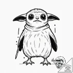 33. neo-traditional tattoo of a porg, cute an… – tattoo sketch (№1751185081_0, 29.06.2025 08:18) — tattoovalue.net