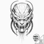 116. neo-traditional tattoo of the predator’s… – tattoo sketch (№1751185528_0, 29.06.2025 08:25) — tattoovalue.net