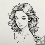 Aphrodite, concept art for tattoo, fine lines… – tattoo sketch (№1751185619_0, 29.06.2025 08:26) — tattoovalue.net