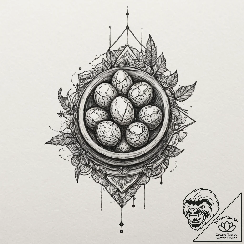 Elements (symbols), artistic tattoo sketch, p... - tattoo sketch (№1751186752_0, 29.06.2025 08:45) — tattoovalue.net