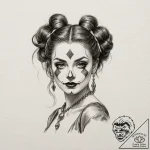 Harlequin, tattoo sketch design, fine lines,… – tattoo sketch (№1751188058_0, 29.06.2025 09:07) — tattoovalue.net