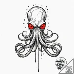 Neo-traditional design of a sentinel (squiddy… – tattoo sketch (№1751188279_0, 29.06.2025 09:11) — tattoovalue.net