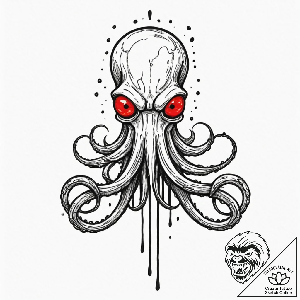 Neo-traditional design of a sentinel (squiddy... - tattoo sketch (№1751188279_0, 29.06.2025 09:11) — tattoovalue.net