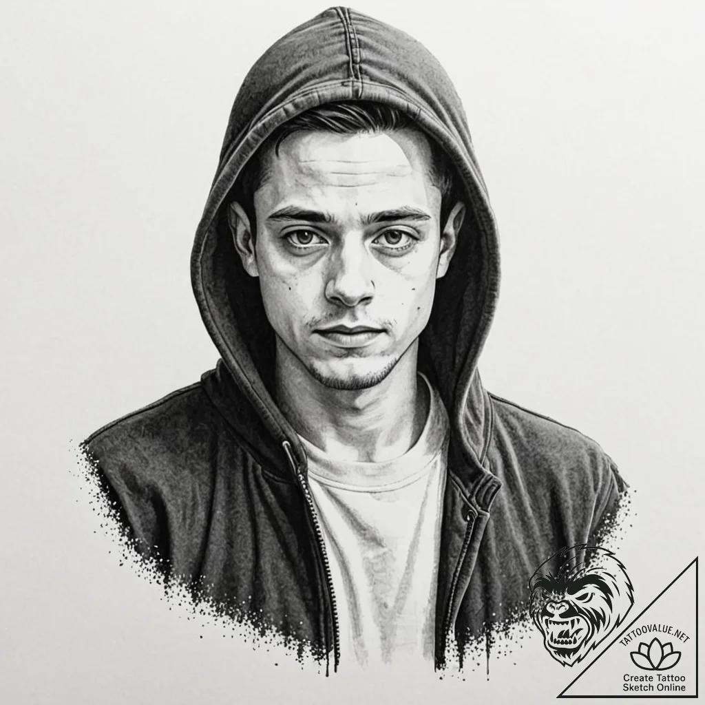 A neo-traditional portrait of the main charac... - tattoo sketch (№1751188695_0, 29.06.2025 09:18) — tattoovalue.net