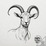 Goat, concept art for tattoo, clear image, sh… – tattoo sketch (№1751190297_0, 29.06.2025 09:44) — tattoovalue.net