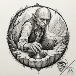 A neo-traditional tattoo of bilbo baggins fin… – tattoo sketch (№1751191344_0, 29.06.2025 10:02) — tattoovalue.net