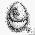 A sketch of a dragon egg, detailed and textur… – tattoo sketch (№1751191689_0, 29.06.2025 10:08) — tattoovalue.net